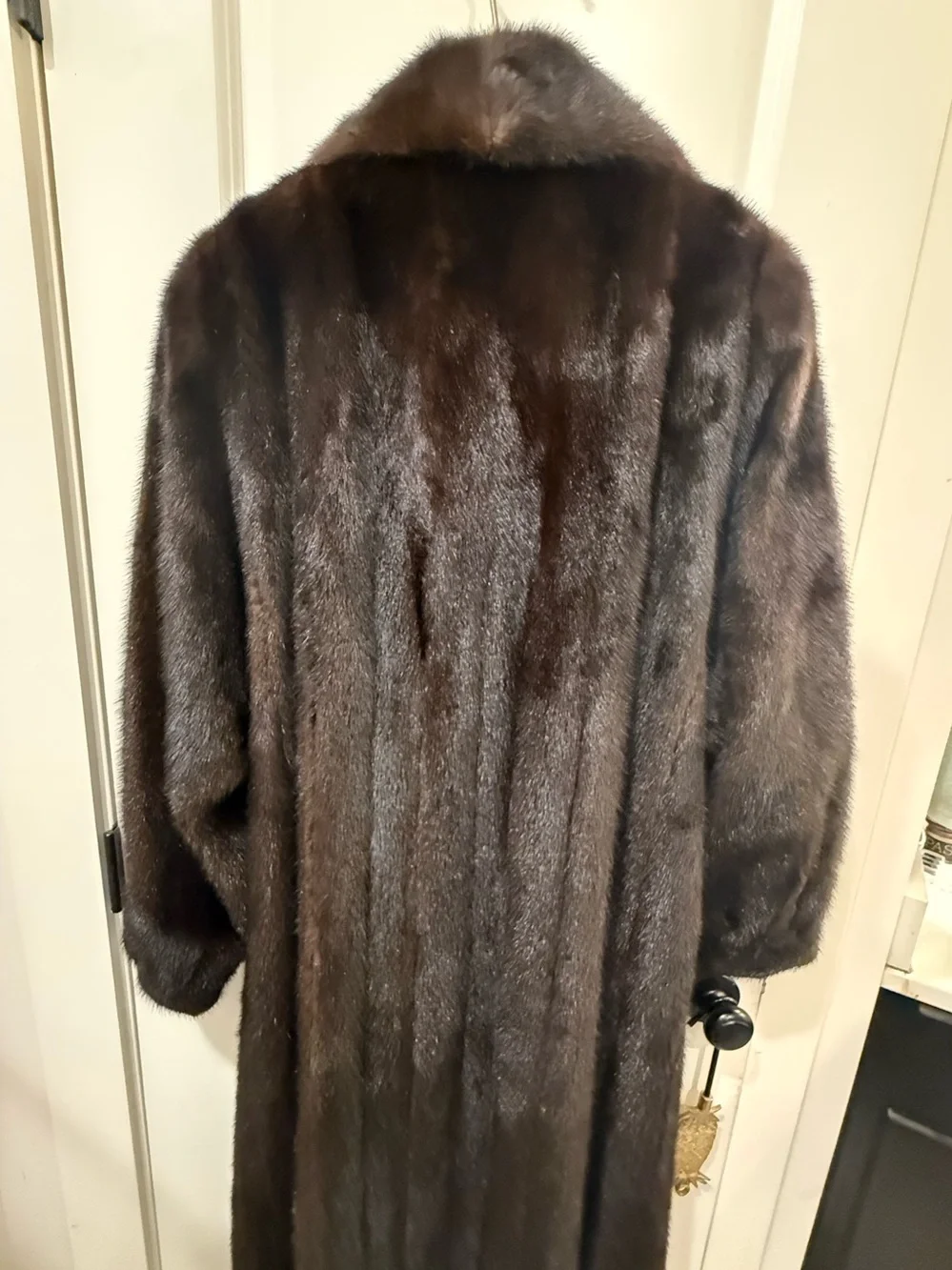 Vintage Yudofsky Furriers Full Length Dark Brown Mink Fur Coat